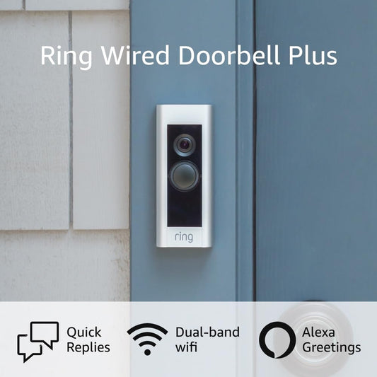 Wired Doorbell plus (Video Doorbell Pro) – Upgraded, with Added Security Features and a Sleek Design (Existing Doorbell Wi Required)