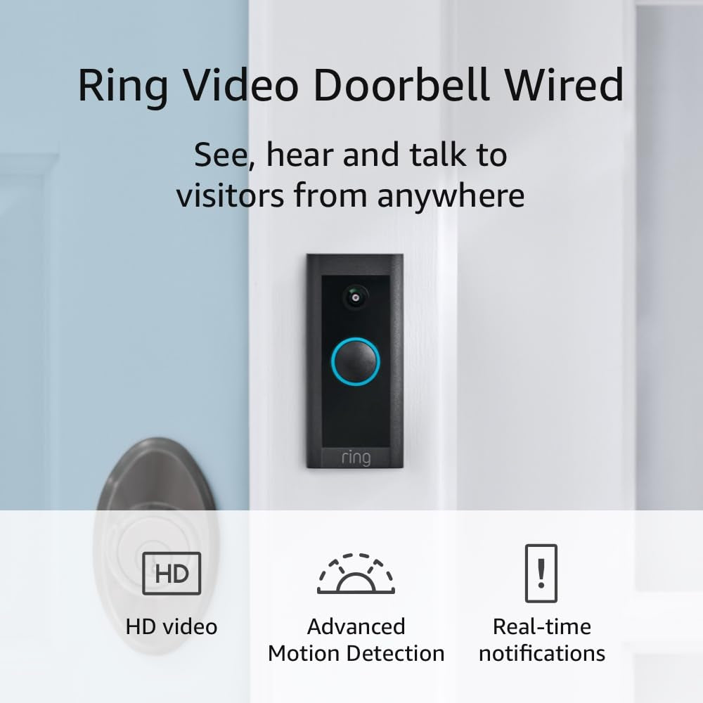 Video Doorbell Wired (Newest Model), Use Two-Way Talk, Advanced Motion Detection, HD Camera and Real-Time Alerts to Monitor Your Front Door (Wi Required)