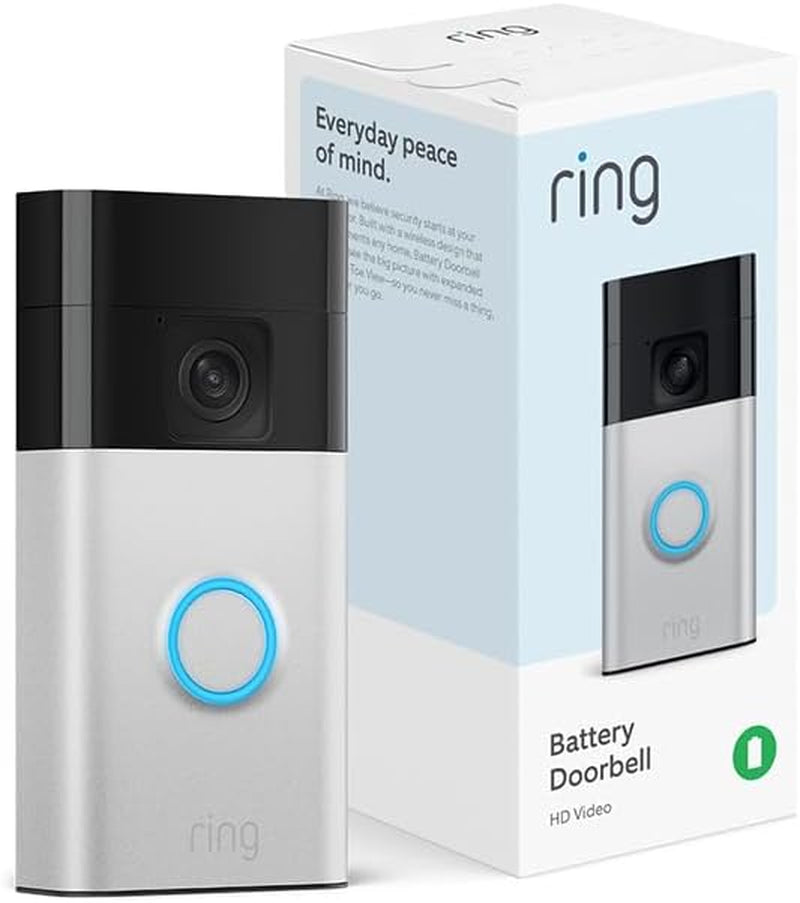 All-New  Battery Doorbell, Head-To-Toe Video, Live View with Two-Way Talk, and Motion Detection & Alerts (2024 Release), Satin Nickel